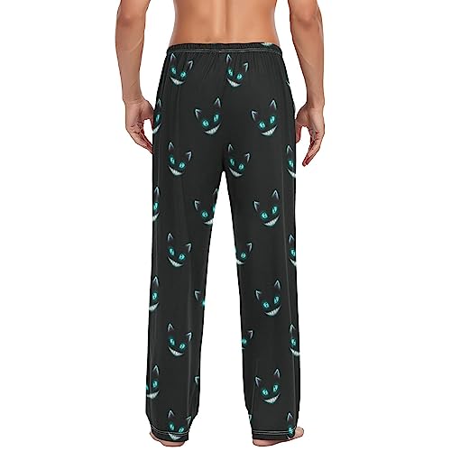 Men's Pajama Pants Super Soft Black Cat Face Sleep Lounge Pants Pjs Bottoms with Pockets2