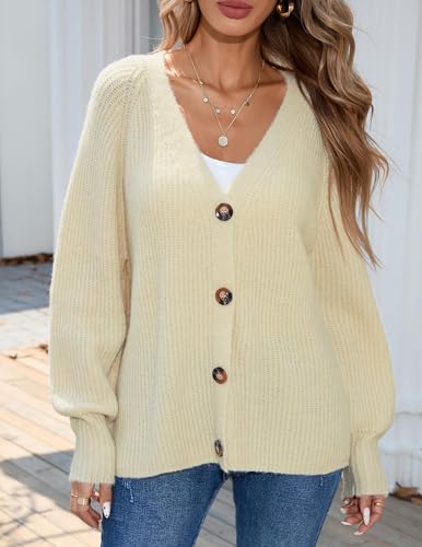 Womens Oversized Lightweight Button Cardigan Sweater Fall 2025 Ladies Casual Cozy V Neck Long Sleeve Cardigans2