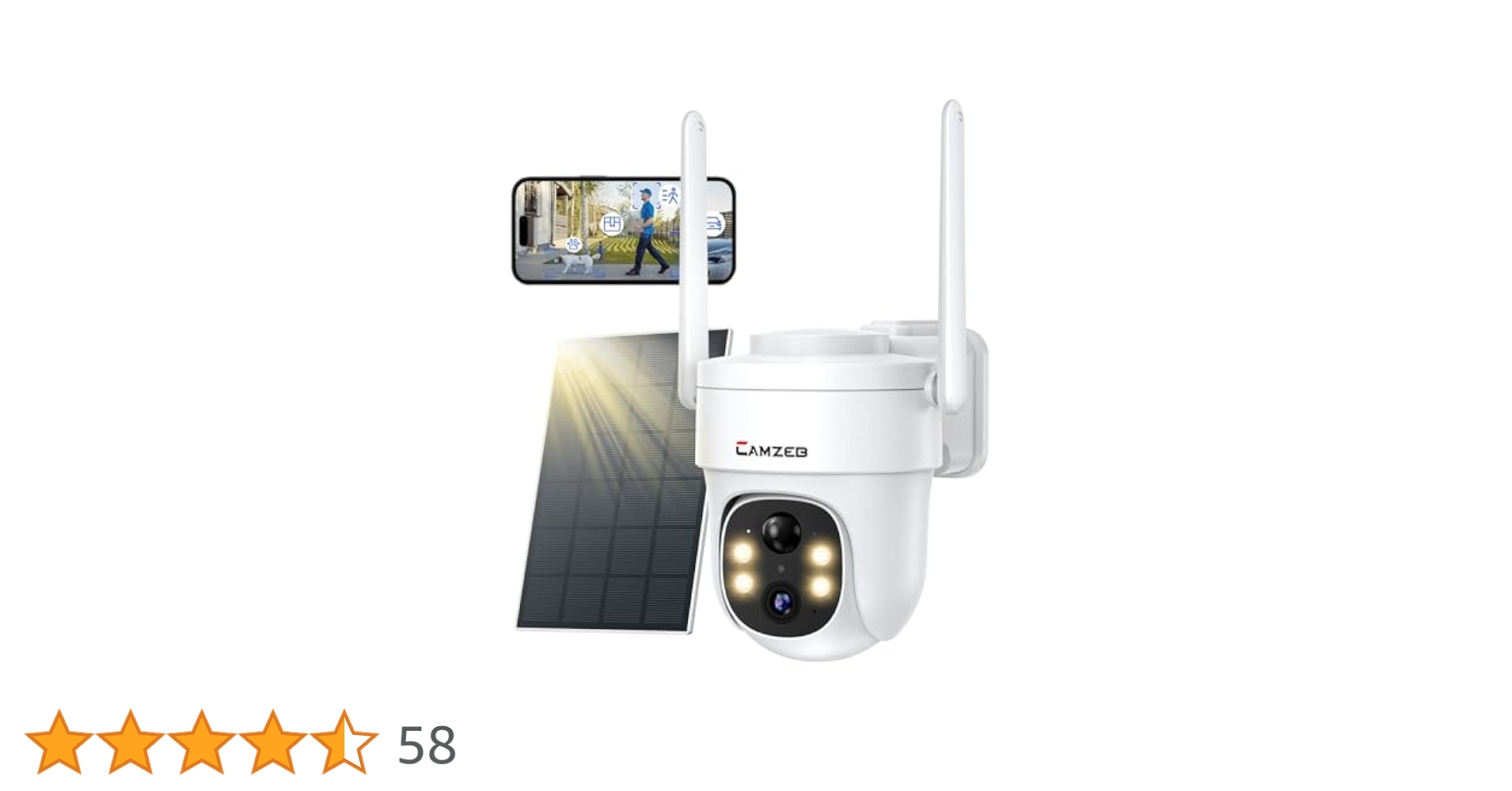 Amazon.co.jp: Camzeb 防犯カメラ 屋外 ソーラー ワイヤレス 2K