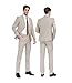 Datysum Men Suit 2pcs Khaki Tuxedo Prom Blazer Slim Fit Casual Suits Two Button Wedding Dress Jacket Pants Set with Tie L