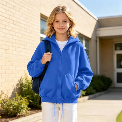 Girls Boys Oversized Zip Up Hoodie Fal Cute Y2K Long Sleeve Jacket - image 3