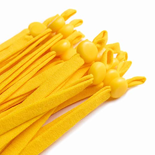 60 Piece Adjustable Earloop Elastic Straps For Mask Making And Diy Sewing Supplies 5Mm Stretch Cord (Yellow) #TOP24