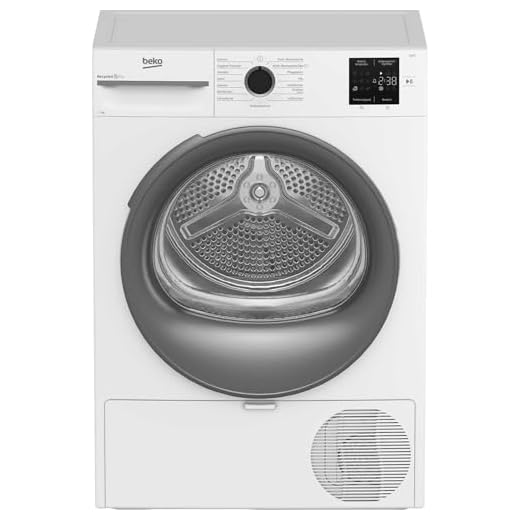 Beko BM3T37210W1 Wäschetrockner, 7 kg, Frontlader Wärmepumpentrockner, 15 Programme, Sensortrocknung, Säulenfähig, Aquawave Schontrommel, Weiß