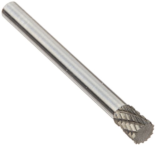 Image of Drill America SN-81 Carbide Burr /Rotary File Inverted Cone Double Cut for Die Grinder 3 /16 inch Dia. x 1 /4 inch Cut Length with 3 /16 inch Shank and 2 inch Overall Length, DUL Series