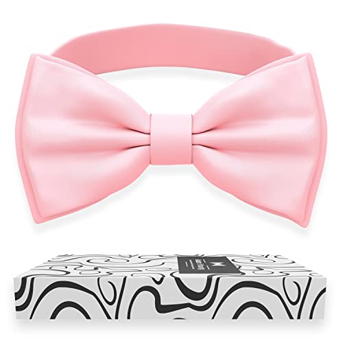 Image of Adam Young Men's Bow Ties Pre-Tied Style Formal Satin Classic Bowtie for Tuxedo Faux Silk