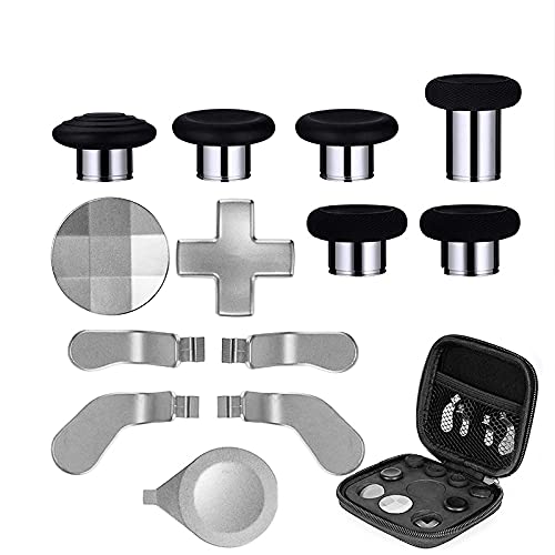 14IN1 Metal Alloy Thumbsticks Trigger D-Pads Button Set for XBOX One Elite Series 2 ( model 1797 ) Controller - Sliver