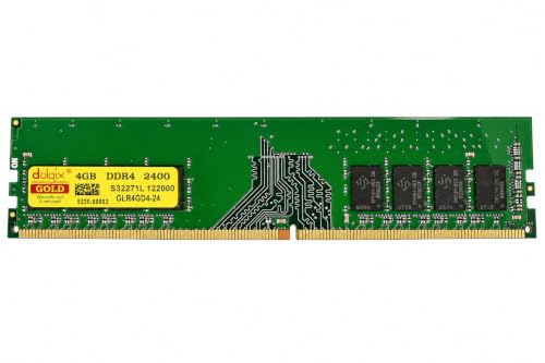 Image of Dolgix Gold 4GB DDR4 RAM 2400MHz Desktop Memory CL-17 U-DIMM Long-DIMM PC4-19200 1Rx8 Single Rank 5-Year Warranty (Made in India)