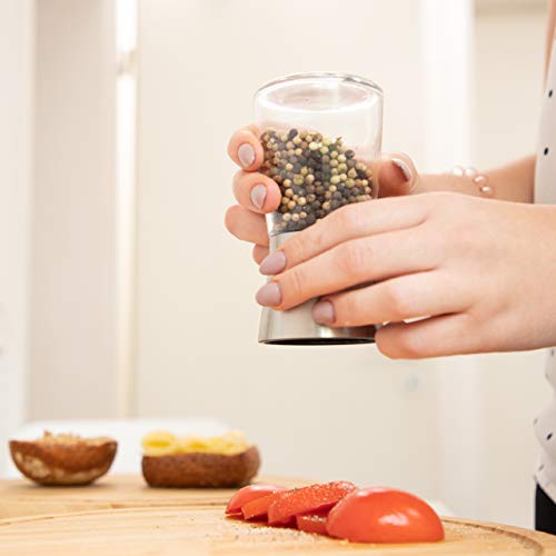 Relaxdays Pepermolen, set van 2, handmatig, glas, roestvrij staal, hoogwaardig, kruidenmolen, verstelbaar keramisch… - Image 6