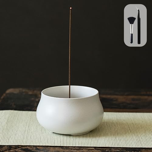 GOKEI お香立て 線香立て お香 立て Lサイズ 陶器製 お線香立て 線香 香炉 和風 香立て 線香たて おしゃれ アロマ せんこうたて仏壇用 おこうたて インセンスホルダー 線香炉 お香立 ホルダー ミニ仏壇 シンプル お香置き 心を落ち着かせてくれ