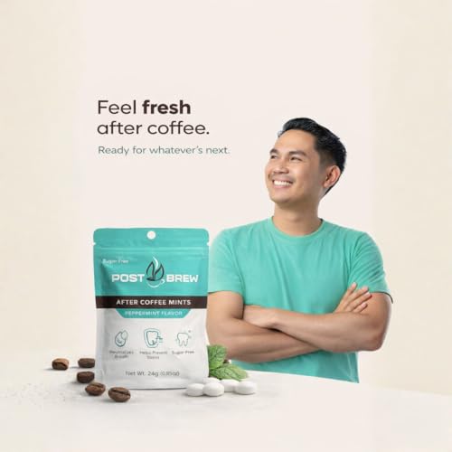 PostBrew Mints Xylitol After Coffee SuppleMINT– Sugar-Free, Aspartame-Free Mint, Neutralize pH & Odor, Support Oral Health & Freshen Breath (12-pack, 30-Count Each) - image 4