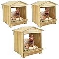 Chicken Nesting Box 3 Compartments - Wall Mount Wooden Egg Laying Nest Box for Chicken Coop, Easy to Assemble & Versatile Use for Hens, Ducks, Chickens