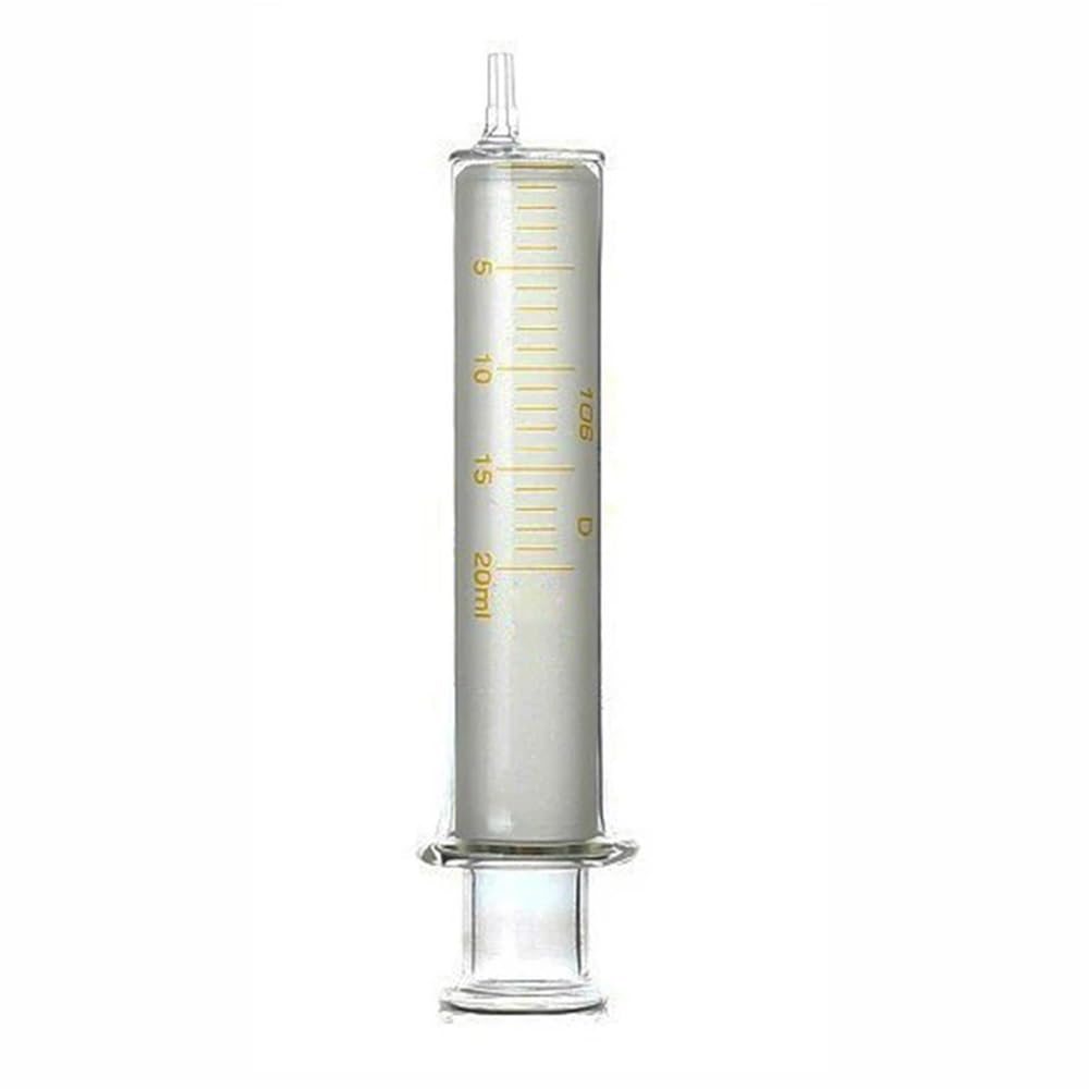 Cristalería de Laboratorio Jeringa dispensadora de vidrio reutilizable de 20 ml, 10 unidades, cristalería de laboratorio, 20 cc