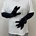 SCLMRO Fursuit Costume Paw Gloves, Long Arm Plush Faux Fur, White and Black with Claws, Unisex (Black - Black Nails, General size)