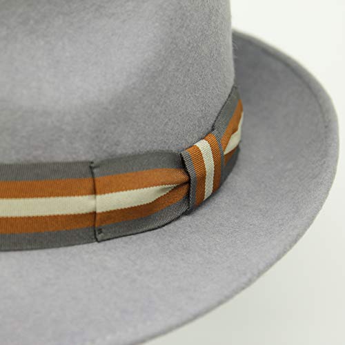 Premium Doyle - Teardrop Fedora Hat - 100% Wool Felt - Crushable for Travel - Water Resistant - Unisex