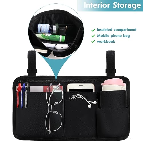 image for CTWWFS Upgrade Wheelchair Side Bag with Cup Holder, Armrest Accessorie