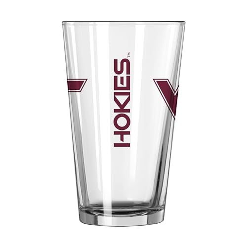 Image of Logo Brands NCAA 16 oz Pint Glass - Durable Glass With Bold Team Color- Chip-Resistant Rim Drinkware For Fans, Tailgates, Home Bars & Everyday Use