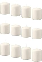 Ikea HEMSJÖ Vegetable Wax Unscented Candles, Natural/White, 3-1/4 inch, Pack of 12