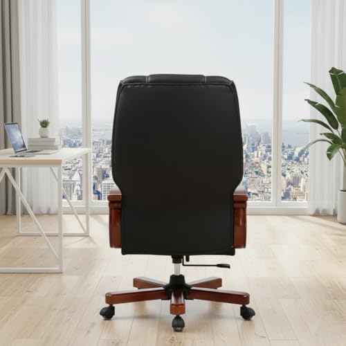 Image of Lakdi The Furniture Director & Executive Chair for office Modern Design, Plyboard with Leatherette, Height Adjustable, Fixed Armrest & Revolving for Ultimate Comfort and Productivity - 111011325 Black