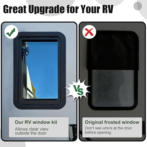 Image of 806621 RV Window for Entry Doors With Low-profile Shade 12'' W X 21'' H Black