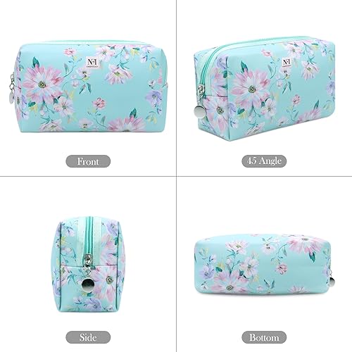 Image of NFI essentials Pack of 2 Makeup Pouch Floral Print Cosmetic Pouch Vanity Case Jewellery Pouch Stationery Pencil Case Travel Organiser Travel Pouch