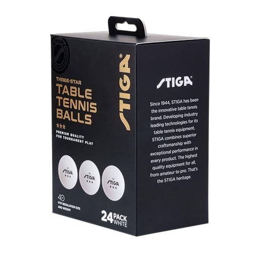 Image of Stiga 3-Star Table Tennis Balls, White (24 Pack)
