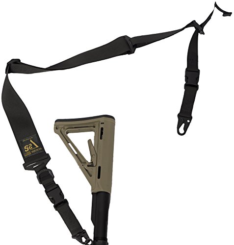 S2Delta - USA Made Premium 2 Point Rifle Sling, Fast Adjustment, Modular Attachment Connections, Comfortable 2” Wide Shoulder Strap