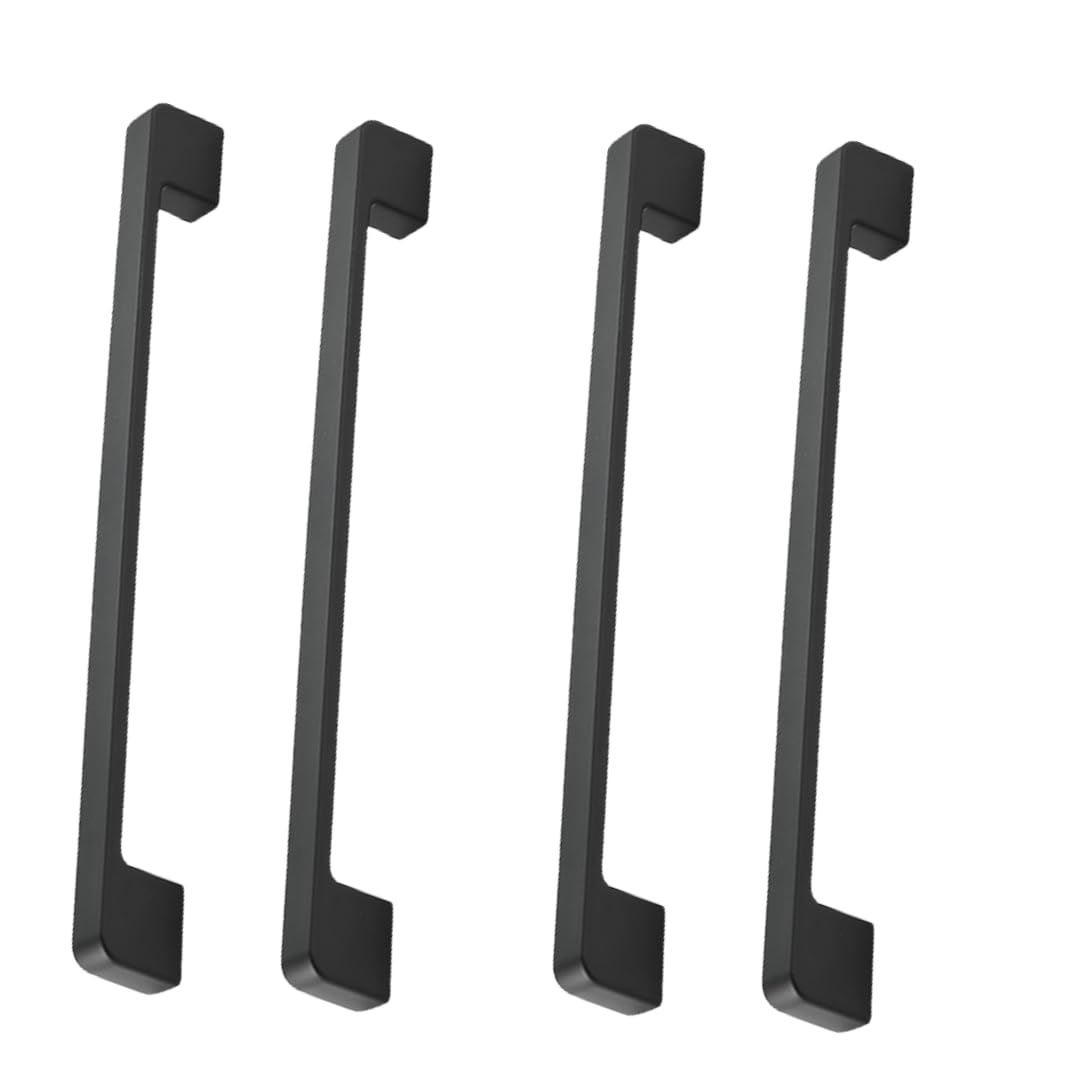 NLQCSXWEP Zinc Alloy Cabinet Bow Handle, Zinc Alloy Furniture Handles Pack of 4 Multiple Finishes 96-320mm(224mm Matt Black)