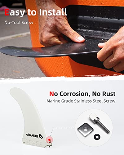 image for Abahub 10'' SUP Single Center Fin with 1 No Tool Fin Screw, Fiberglass
