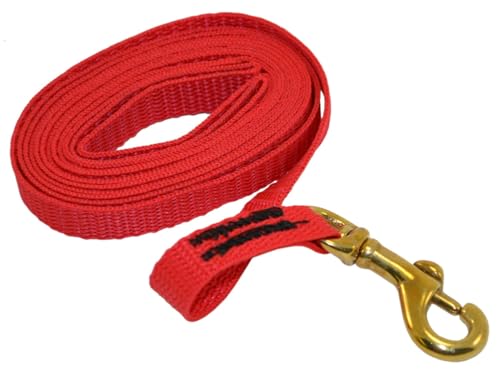 J&J Dog Supplies Nylon Long Line (Red, 30' x 1/2