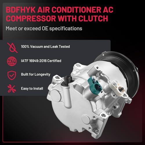 BDFHYK Air Conditioning A/C Compressor 98386 Compatible with Toyota Hiace 2006-2019, Compatible with Toyota Camry 2007-2009, RAV4 2006-2008 L4 2.7L