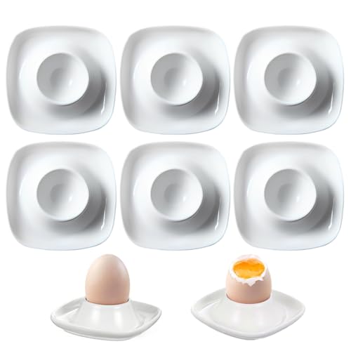 Reccisokz 6 Pezzi Portauovo Alla Coque Quadrati, Porta Uovo,Facili Da Pulire, Per Decorazioni Pasquali E Conservazione Delle Uova Fresche,Per Casa,Cucina,Ristorante(Bianco)