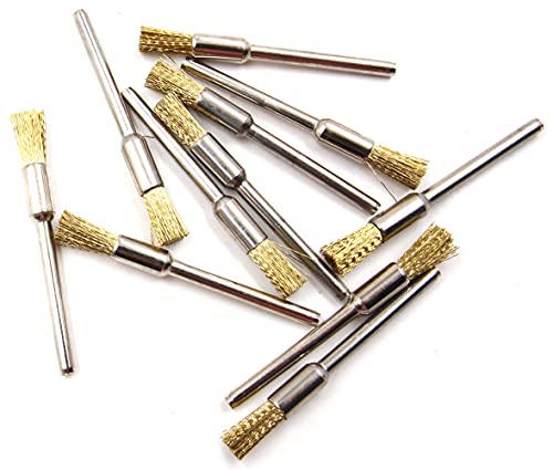 Hotwin 20 Pieces 5mm Small Brass Brush Cleaning Kit Grinder Rotary Tool Compatible for Polishing and Grinding