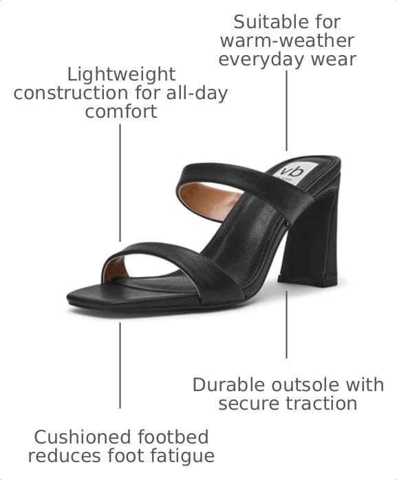 DV Dolce Vita Womens Veniss Heeled Sandals - Open Toe Dress Heels for Weddings & Parties, Black, 6.5 by DV Dolce Vita - Used condition - Image 2