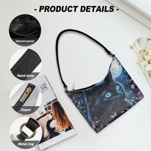 Image of Handbag for Women Leather Underam Shoulder Bag with Zipper Fashion Work Purse Waterproof Travel Wallet