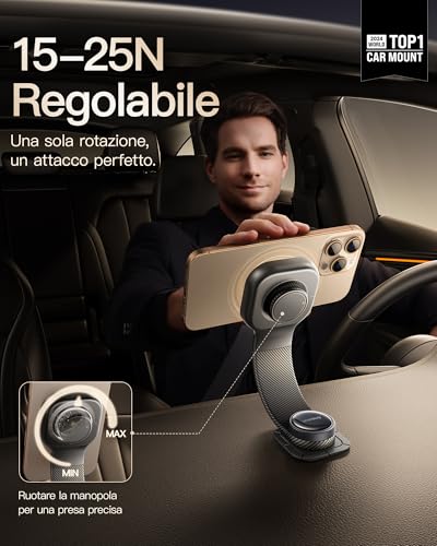 Baseus C03 Mobiele Auto Magneet, 360° Draaibare Magnetische Magsafe Telefoonhouder voor iPhone en Samsung - Afbeelding 4