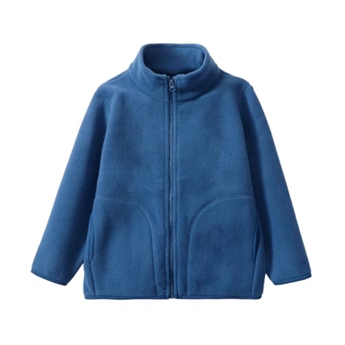 Kids Boys Girls Polar Fleece Jacket Stand Collar Zipper Warm Outerwear Fuzzy Fall Winter Youth Coat 1-14 Years2