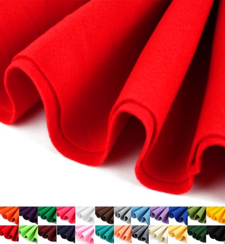Image of Barcelonetta | Felt Fabric | 72 inch Wide | 1.6mm Thick | Acrylic & Soft | Felt by The Yard | Felt for DIY Crafts, Projects, Sewing (Red, 1 Yard)