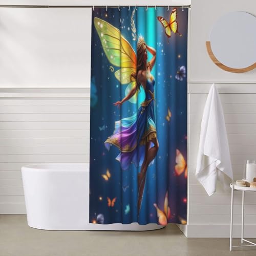 Rideau de douche résistant et lavable en machine motif papillon Classy - 7