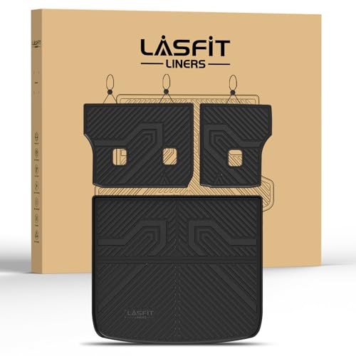 Image of LASFIT Cargo Mat for Jeep Cherokee 2014-2018 | All Weather, TPE, Custom Fit, Trunk Seat Back Mat, Rear Backrest Protectors, Cargo Liner, Black