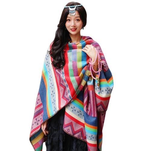Poncho chal de primavera elegante con capa decorativa premium para mujer modelo A J 4