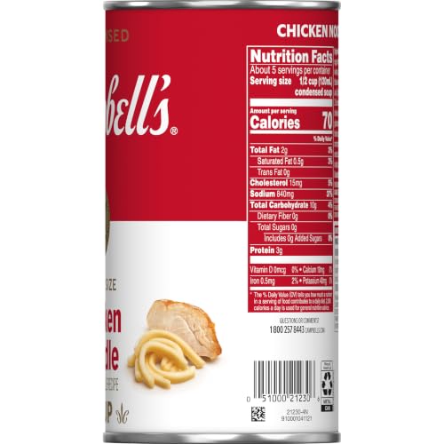 Image of Campbell's Condensed Chicken Noodle Soup Dry Egg Noodle Recipe, 22.4 oz Family Size Can (12 Pack)