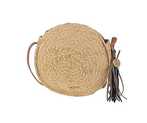 Kbas Bolso redondo grande rafia 2129 (Crema)