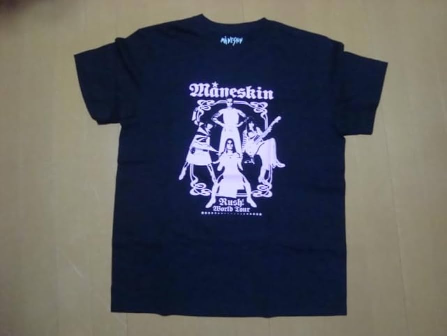 Amazon.co.jp: マネスキン Tシャツ SILHOUETTE サイズ ブラック 2023