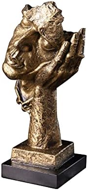 WFGF Simple Resin Things - Silence is Golden Statue, The Thinker Statue, Modern and Simple Sculptures, Creative Abstract Men Figurine Sculptures, Keep Silence Statue and Figurines