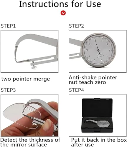 Calibrador para grosor de lentes de 0-10 mm en acero inox. miniatura 4