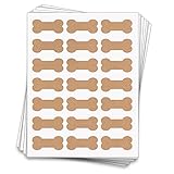 Printable Dog Bone Labels, 2.4' x 1.1' Inches, (Brown Kraft, 105 Labels)