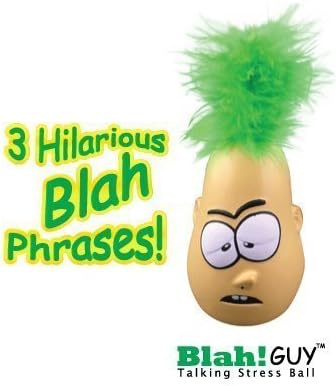 Blah Guy Talking Stress Squeeze Ball, Features Funny Blah Sayings