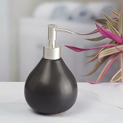 Image of Kookee Ceramic Soap Dispenser with Pump for Kitchen, Bathroom, & Wash Basin, Designer Refillable for Liquid Handwash, Shampoo & Lotion, Leakproof, Set of 1 (8013)