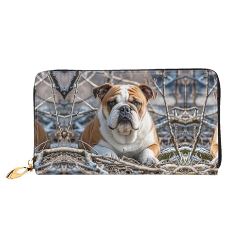 Portefeuille en cuir bouledogue : élégance fine et haute qualité pour femme