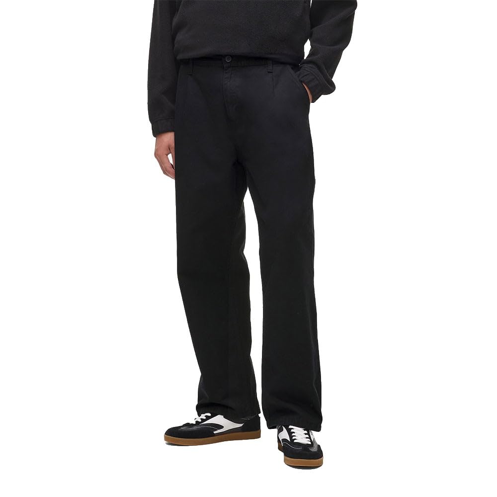Karl Lagerfeld Jeans, Hombres, Pantalón Chino Holgado, Ajuste Relajado, Negro, 34